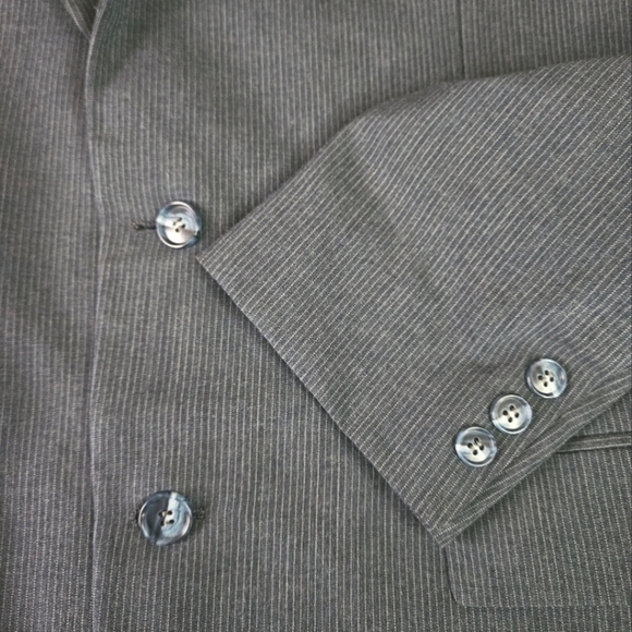 Vintage Oscar de la Renta Pinstripe Blazer in Dark Cobalt  Stripe Size 40 Reg - Picture 9 of 13